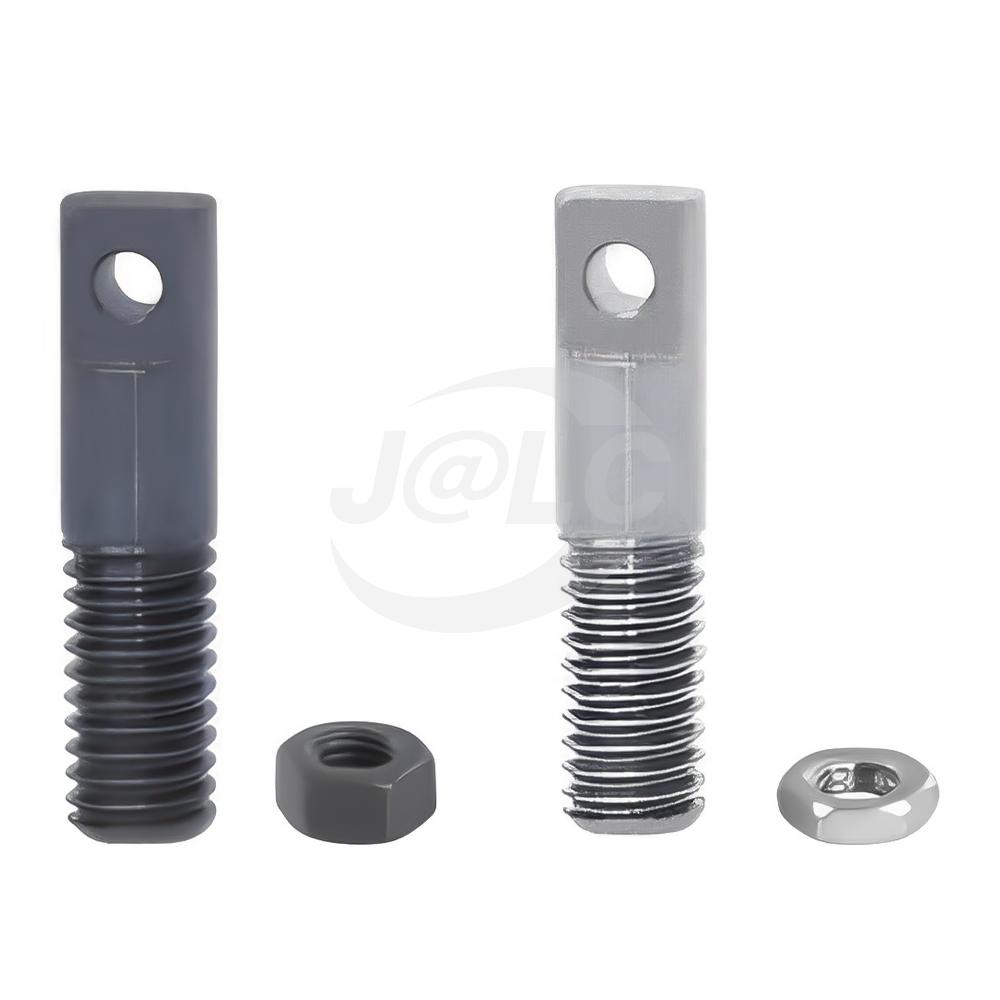 Extension Spring Stud Anchors - Flat Square Half-Threaded | JLCMC